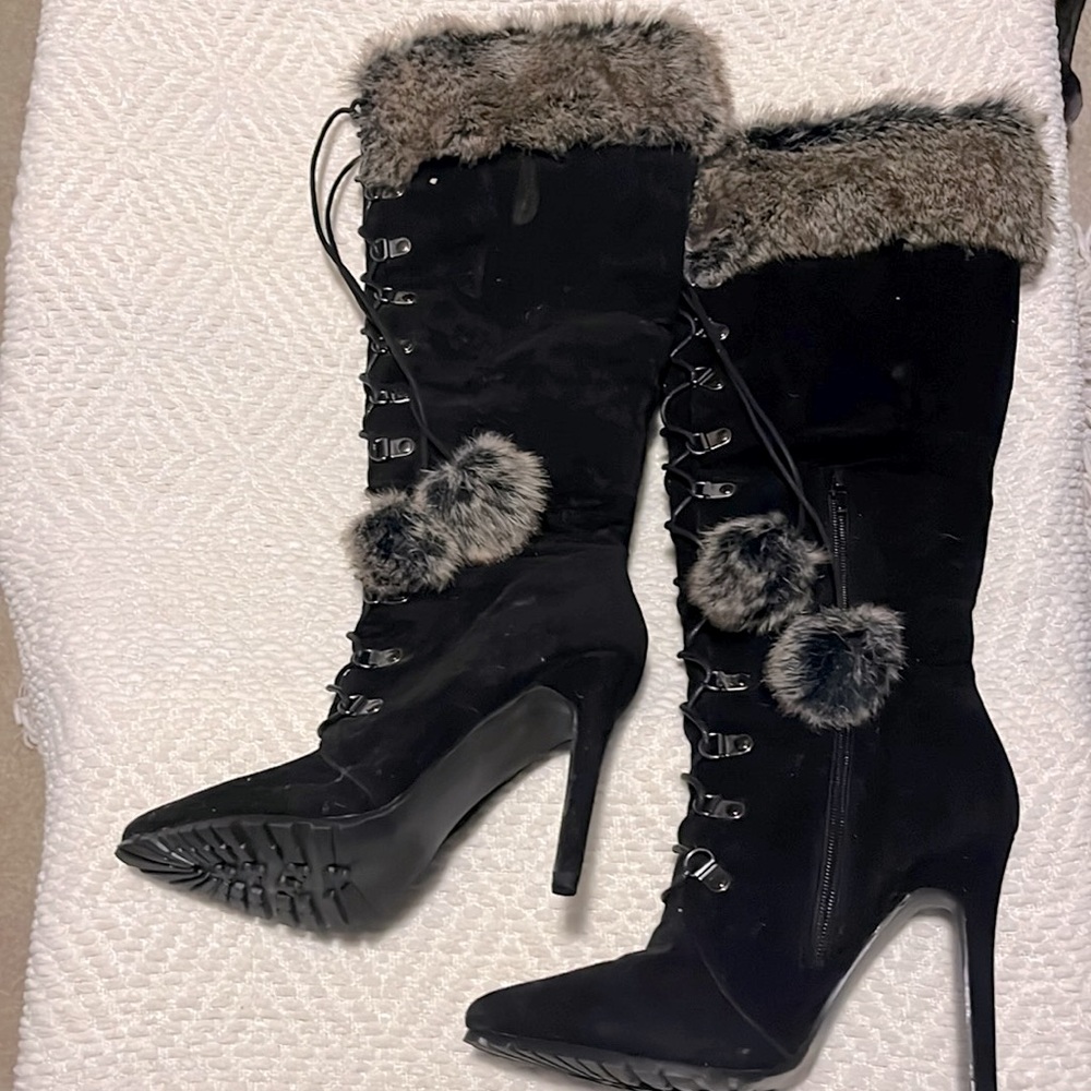 Fur Knee High Boots
